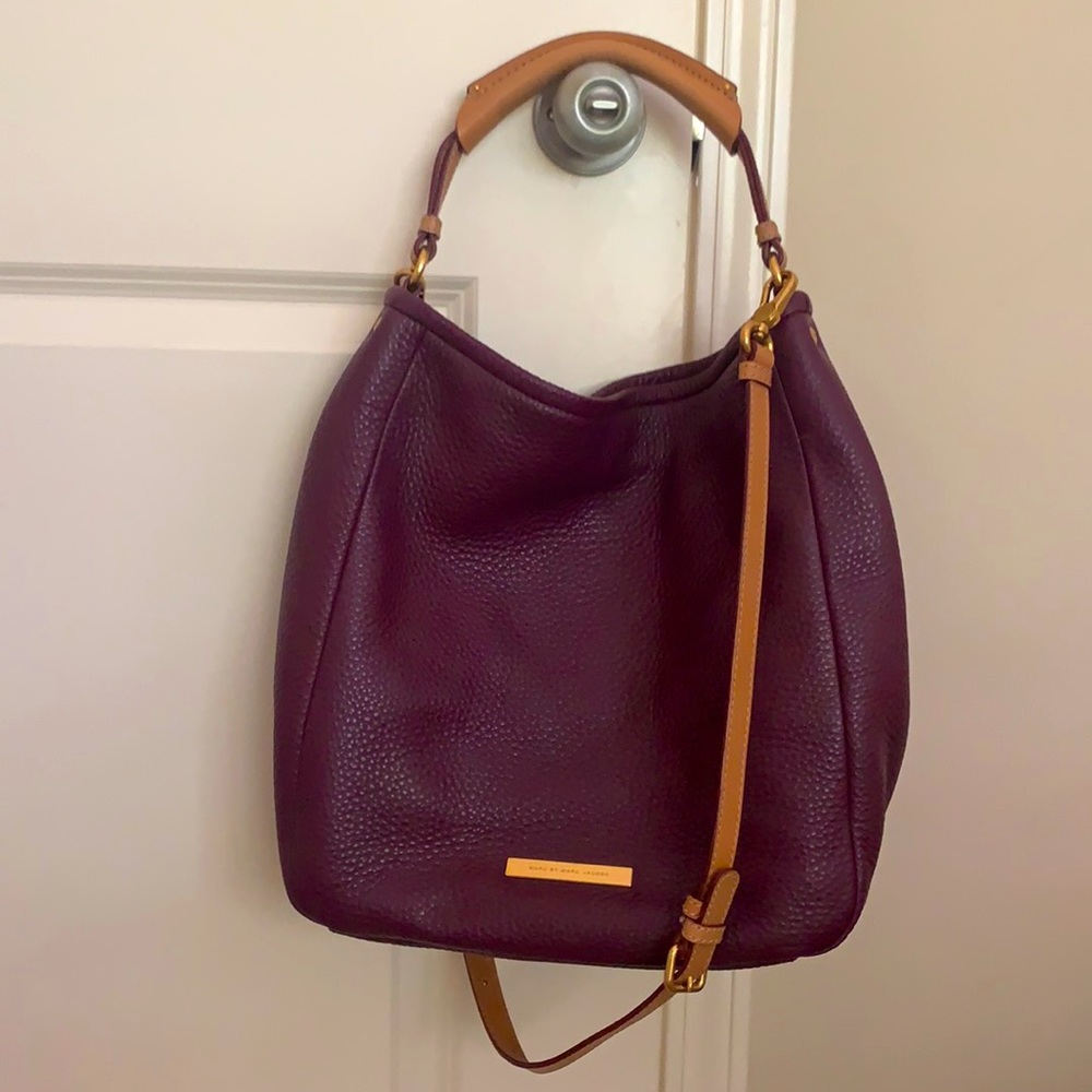 Marc By Marc Jacobs Purple and Tan Hobo Bag